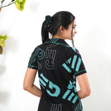 Geometric knitted cotton night suit