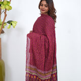 Magenta pure cotton dupatta