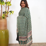 Forest green pure cotton dupatta