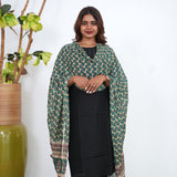Forest green pure cotton dupatta