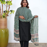 Forest green pure cotton dupatta