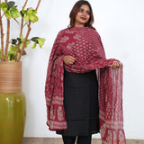 Rust orange pure cotton dupatta