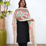 Beige pure cotton dupatta