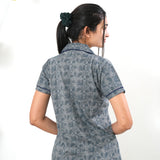 Grey checked knitted cotton night suit