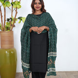 Hunter green pure cotton dupatta