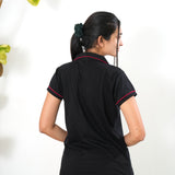 Black knitted cotton night suit