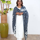 Navy blue pure cotton dupatta