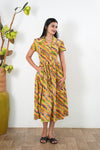 Rainbow cotton button down shirt dress