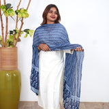 Bright blue pure cotton dupatta