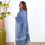 Bright blue pure cotton dupatta