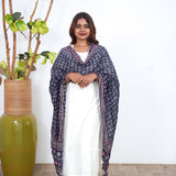 Midnight blue pure cotton dupatta