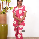 Red roses cotton lounge-sleep wear