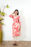 Peach V neck co-ords set