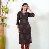 Red fern V neck co-ords set