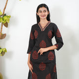 Red fern V neck co-ords set