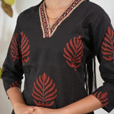 Red fern V neck co-ords set