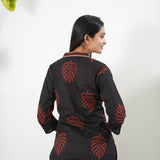 Red fern V neck co-ords set