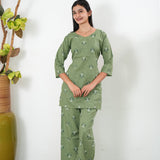 Pista green katha co-ord set