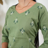 Pista green katha co-ord set