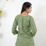 Pista green katha co-ord set