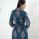 Royal blue butta cotton kurta