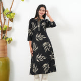 Beige fern cotton kurta