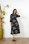 Beige fern cotton kurta
