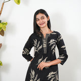 Beige fern cotton kurta