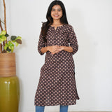 Black ajrakh butta cotton kurti