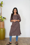 Black ajrakh butta cotton kurti