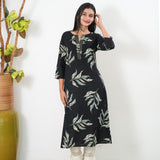 Green fern cotton kurta