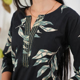 Green fern cotton kurta