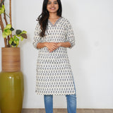 Daffodil V neck cotton kurti