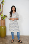 Daffodil V neck cotton kurti