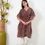 Red roses cotton short kaftan