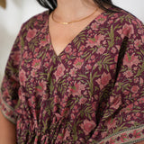 Red roses cotton short kaftan