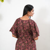 Red roses cotton short kaftan