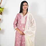 Mauve linen cotton suit set