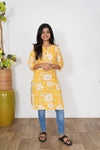 Canary floral cotton kurti