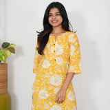 Canary floral cotton kurti
