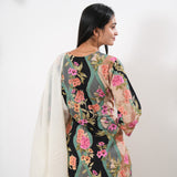 Black chikankari cotton suit set