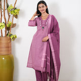 Lilac mul cotton suit set