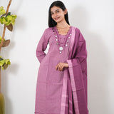 Lilac mul cotton suit set