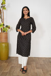 Black diamond butta cotton kurti