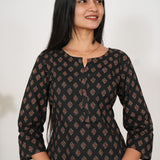 Black diamond butta cotton kurti