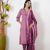 Lilac mul cotton suit set