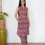 Garnet cotton co-ords set(attached sleeves)