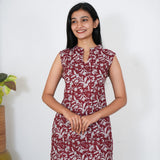 Garnet cotton co-ords set(attached sleeves)