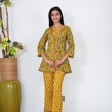 Mustard overcoat cotton co-ord set