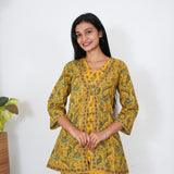 Mustard overcoat cotton co-ord set